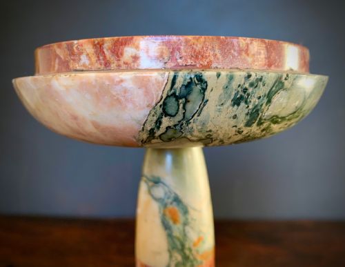 PAIR OF ITALIAN MARBLE TAZZAS 1900'S - ADDITIONAL PHOTO 3