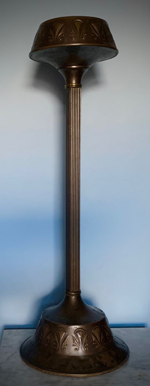 arts and crafts tall jardiniere plant stand - CATEGORY: ANTIQUE METAL - DATED 1910