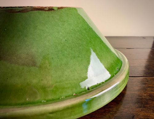 EDWARDIAN GREEN PANCHEON DAIRY OR DOUGH BOWL - ADDITIONAL PHOTO 6