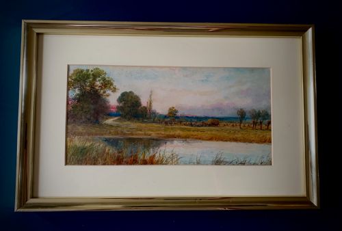 SUNSET LANDSCAPE 19TH CENTURY WATERCOLOUR BY ARTHUR WILLETT RA