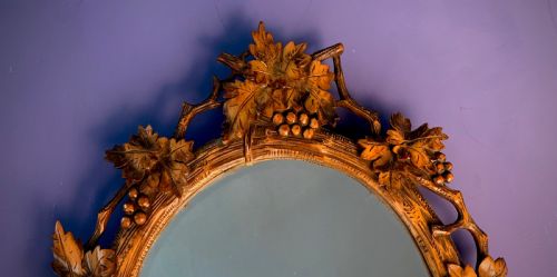 BLACK FOREST OVAL BEVELLED MIRROR EARLY 20TH CENTURY - ADDITIONAL PHOTO 3