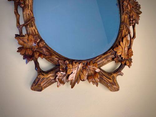 BLACK FOREST OVAL BEVELLED MIRROR EARLY 20TH CENTURY - ADDITIONAL PHOTO 9