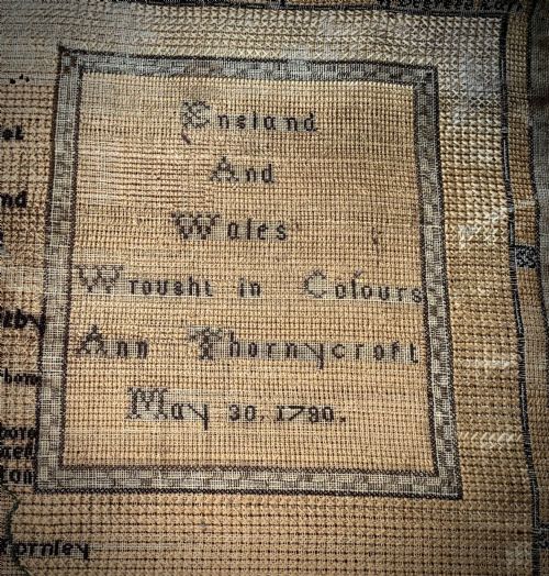 GEORGIAN MAP SAMPLER ANN THORNYCROFT 1780 - ADDITIONAL PHOTO 3