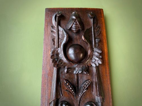 19TH CENTURY CLASSICALLY CARVED MAHOGANY PANEL - ADDITIONAL PHOTO 5