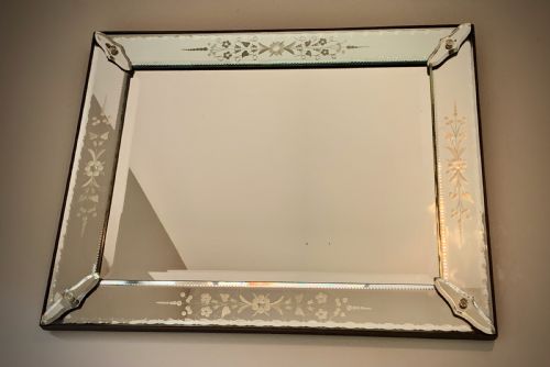 Venetian Etched Glass Mirror - Early 20th Century