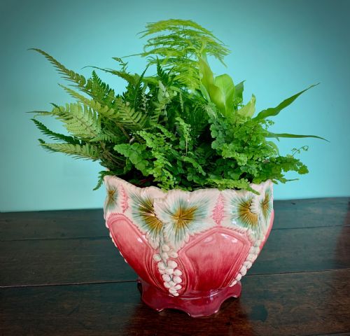 VICTORIAN MAJOLICA JARDINIERE - ADDITIONAL PHOTO 1