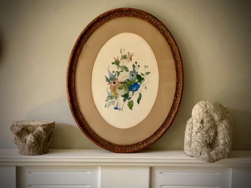 VICTORIAN WATERCOLOUR AND PENCIL PAINTING STILL LIFE OF FLOWERS - ADDITIONAL PHOTO 6
