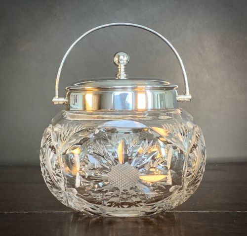 MAPPIN AND WEBB CUT CRYSTAL AND SILVER PLATED BISCUIT BARREL ICE BUCKET - ADDITIONAL PHOTO 11
