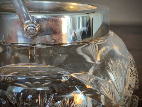 MAPPIN AND WEBB CUT CRYSTAL AND SILVER PLATED BISCUIT BARREL ICE BUCKET - ADDITIONAL PHOTO 12