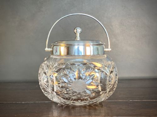 MAPPIN AND WEBB CUT CRYSTAL AND SILVER PLATED BISCUIT BARREL ICE BUCKET - ADDITIONAL PHOTO 13