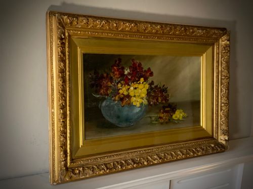 OIL ON CANVAS 'WALLFLOWERS' - ADDITIONAL PHOTO 4