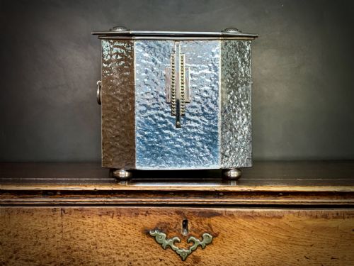ART DECO CHROME FIRESIDE BOX SCUTTLE - ADDITIONAL PHOTO 5