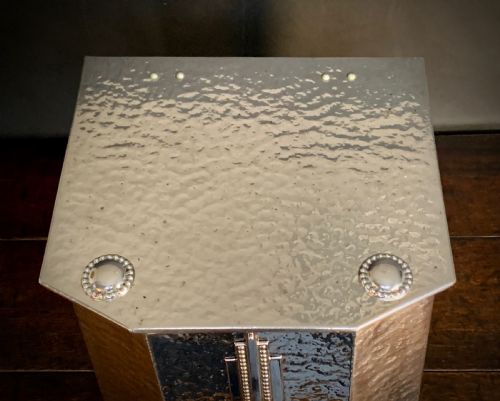 ART DECO CHROME FIRESIDE BOX SCUTTLE - ADDITIONAL PHOTO 6