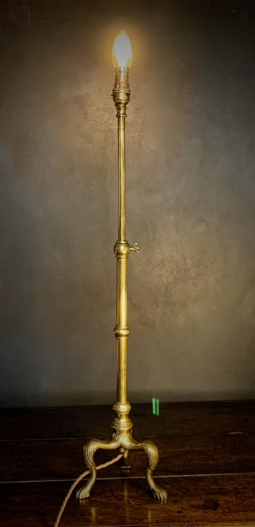 VICTORIAN EXTENDING BRASS LIBRARY TABLE LAMP - ADDITIONAL PHOTO 6