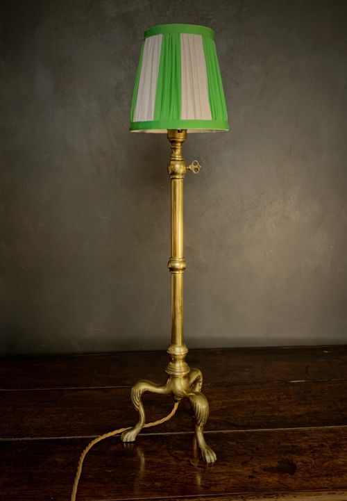 VICTORIAN EXTENDING BRASS LIBRARY TABLE LAMP - ADDITIONAL PHOTO 9