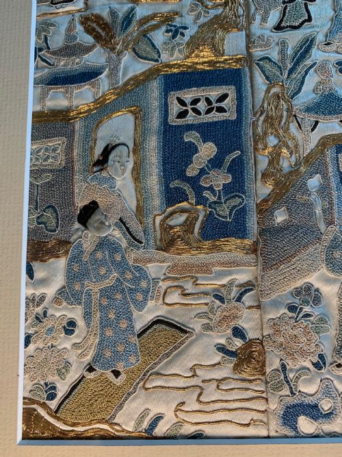 CHINESE SILK EMBROIDERED KIMONO PANELS 19TH CENTURY - ADDITIONAL PHOTO 12