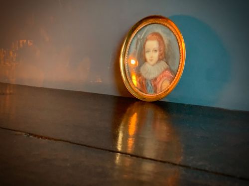 MINIATURE PORTRAIT WATERCOLOUR PAINTING ON CELLULOID OF HENRY PRINCE OF WALES ELDER BROTHER TO CHARLES 1 CIRCA 1900 - ADDITIONAL PHOTO 4