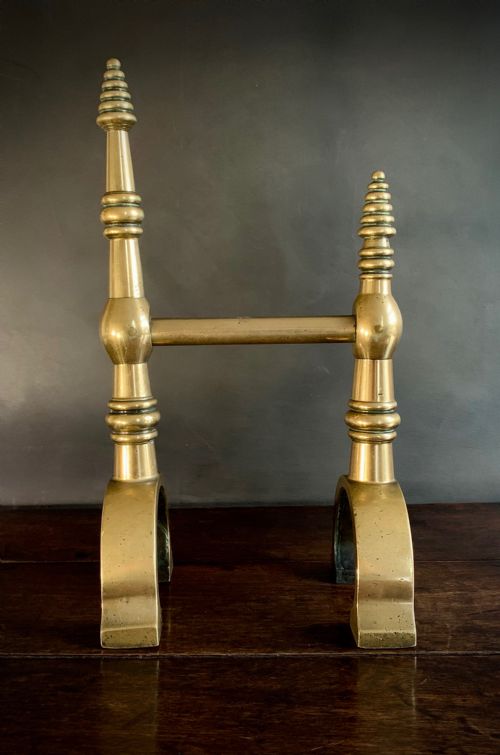 PAIR OF GOTHIC REVIVAL FIRE DOGS OR ANDIRONS - ADDITIONAL PHOTO 4