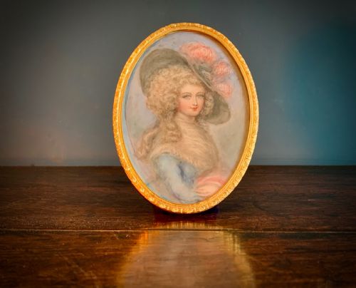 MINIATURE PORTRAIT ON CELLULOID EDWARDIAN CIRCA 1900 - ADDITIONAL PHOTO 2