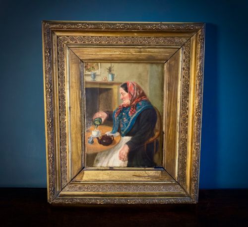 Oil Painting - Study of an Old Woman - English, 19th Century.