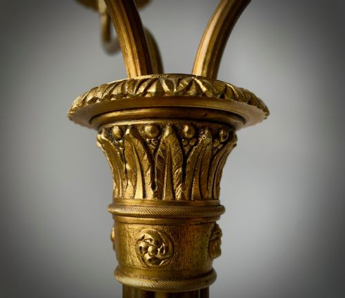 BRASS FLOOR LAMP WITH THREE BRANCH ARMS - ADDITIONAL PHOTO 7