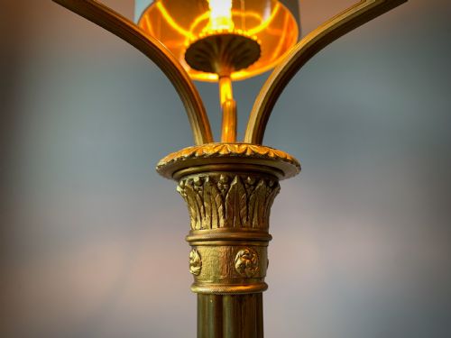 BRASS FLOOR LAMP WITH THREE BRANCH ARMS - ADDITIONAL PHOTO 15