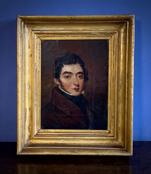 GEORGIAN OIL PAINTING PORTRAIT STUDY OF A YOUNG MAN - ADDITIONAL PHOTO 2