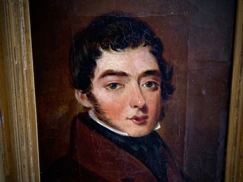 GEORGIAN OIL PAINTING PORTRAIT STUDY OF A YOUNG MAN - ADDITIONAL PHOTO 4