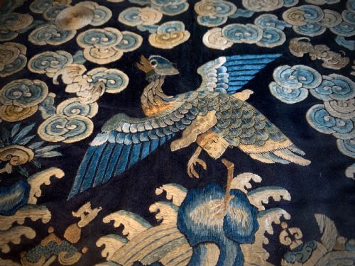 CHINESE EMBROIDERED SILK OFFICIAL'S RANK BADGE MANDARIN DUCK QUING DYNASTY 1644 1911 - ADDITIONAL PHOTO 1