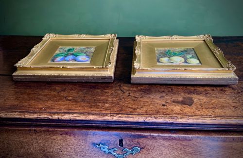 TWO STILL LIFE WATERCOLOUR STUDIES OF PLUMS AND APPLES MARION CHASE 1844 1905 - ADDITIONAL PHOTO 4