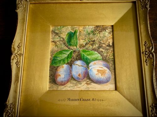 TWO STILL LIFE WATERCOLOUR STUDIES OF PLUMS AND APPLES MARION CHASE 1844 1905 - ADDITIONAL PHOTO 8