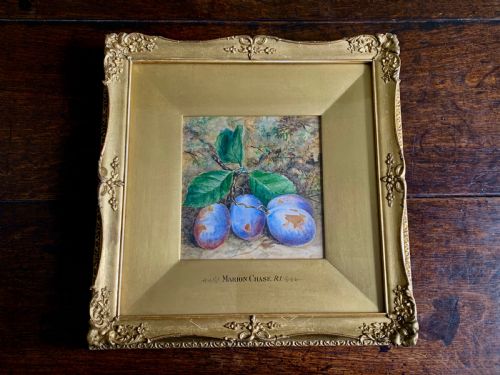TWO STILL LIFE WATERCOLOUR STUDIES OF PLUMS AND APPLES MARION CHASE 1844 1905 - ADDITIONAL PHOTO 12