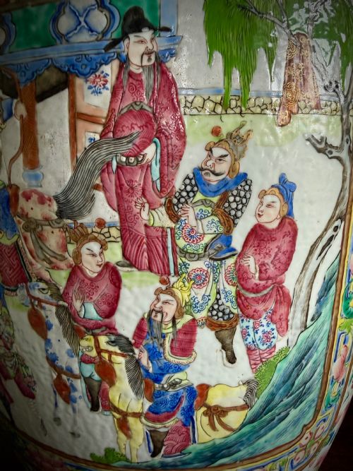 SUPERB MONUMENTAL CANTONESE FLOOR VASE 19TH CENTURY QING DYNASTY DAOGUANG PERIOD - ADDITIONAL PHOTO 11