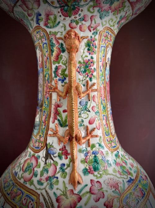 SUPERB MONUMENTAL CANTONESE FLOOR VASE 19TH CENTURY QING DYNASTY DAOGUANG PERIOD - ADDITIONAL PHOTO 19