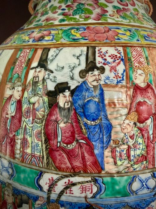 SUPERB MONUMENTAL CANTONESE FLOOR VASE 19TH CENTURY QING DYNASTY DAOGUANG PERIOD - ADDITIONAL PHOTO 22
