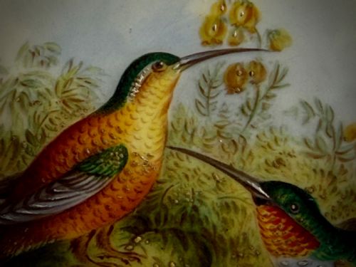PAINTED PORCELAIN PANEL OF HUMMINGBIRDS ATTRIBUTED TO JOHN RANDALL 19TH CENTURY - ADDITIONAL PHOTO 2