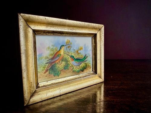 PAINTED PORCELAIN PANEL OF HUMMINGBIRDS ATTRIBUTED TO JOHN RANDALL 19TH CENTURY - ADDITIONAL PHOTO 4