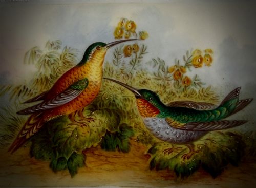 PAINTED PORCELAIN PANEL OF HUMMINGBIRDS ATTRIBUTED TO JOHN RANDALL 19TH CENTURY - ADDITIONAL PHOTO 6