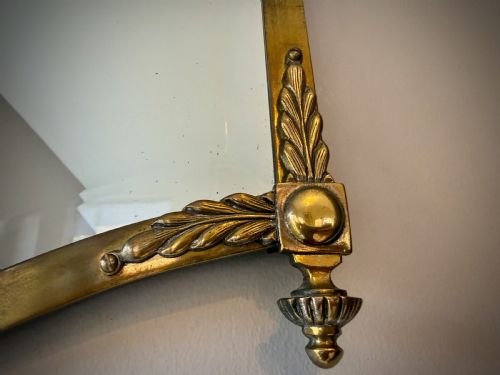 HOLLYWOOD REGENCY BEVELED BRASS MIRROR WITH RAMS HEADS - ADDITIONAL PHOTO 8