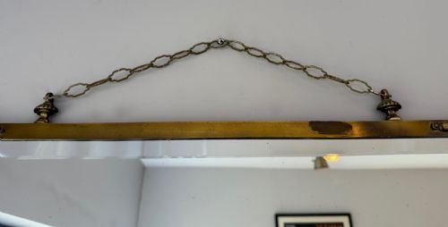 HOLLYWOOD REGENCY BEVELED BRASS MIRROR WITH RAMS HEADS - ADDITIONAL PHOTO 11