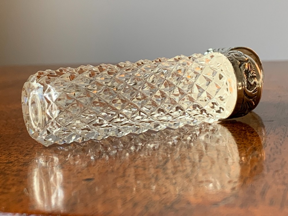 Cut crystal silver topped perfume bottle by Charles May, Birmingham, 1900 View III