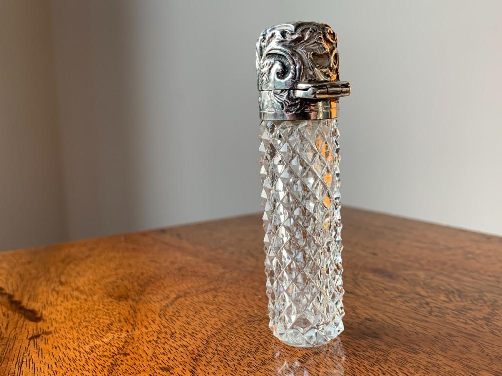 Cut crystal silver topped perfume bottle by Charles May, Birmingham, 1900 View VI