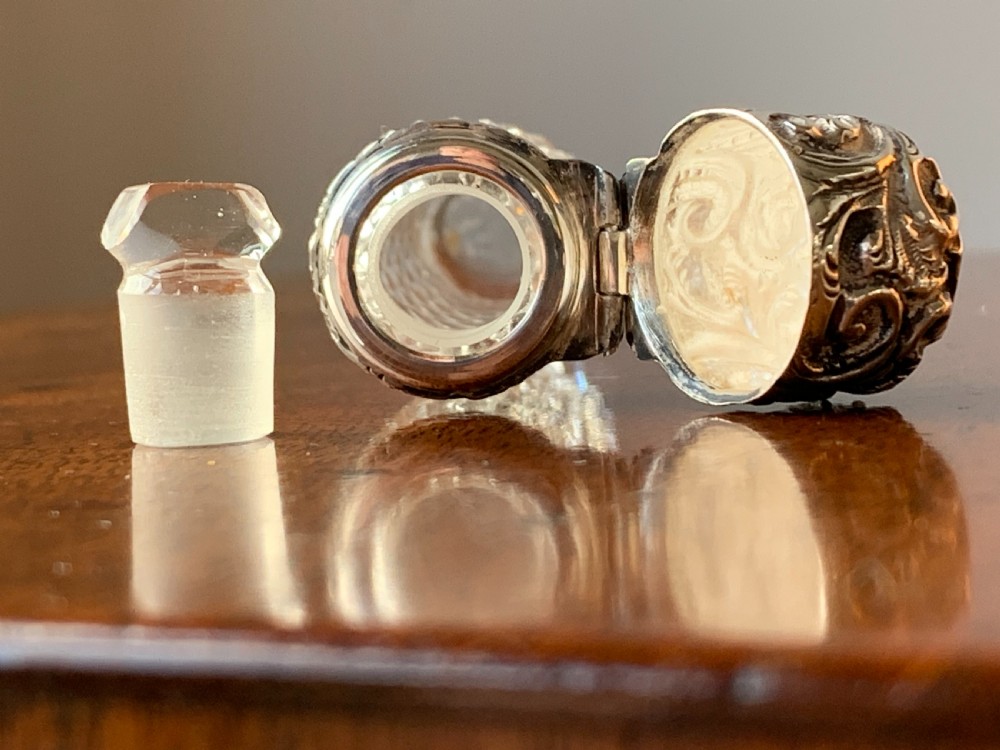 Cut crystal silver topped perfume bottle by Charles May, Birmingham, 1900 View XI