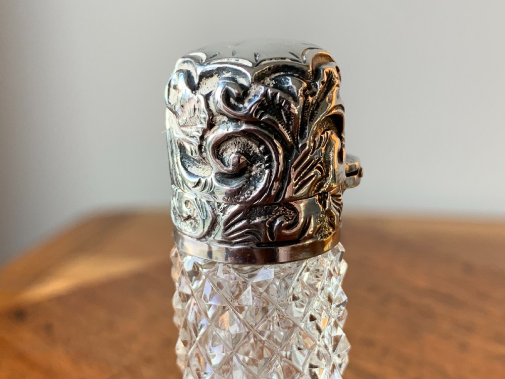Cut crystal silver topped perfume bottle by Charles May, Birmingham, 1900 View XII