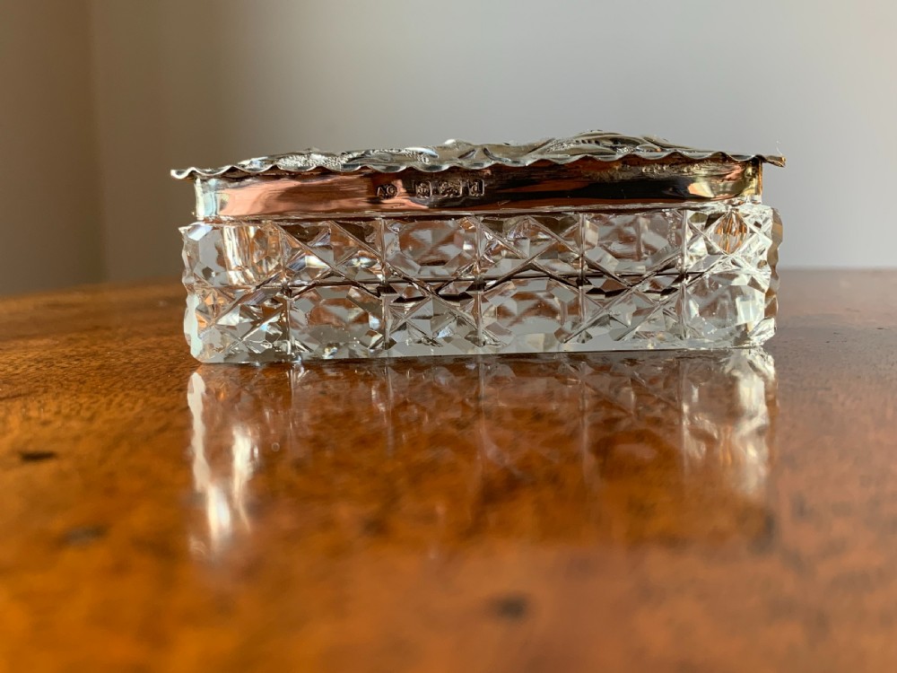 Edwardian cut crystal and silver pin box - Birmingham, 1903 View III