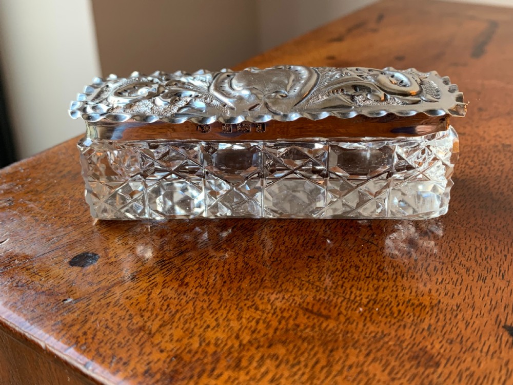 Edwardian cut crystal and silver pin box - Birmingham, 1903 View VI