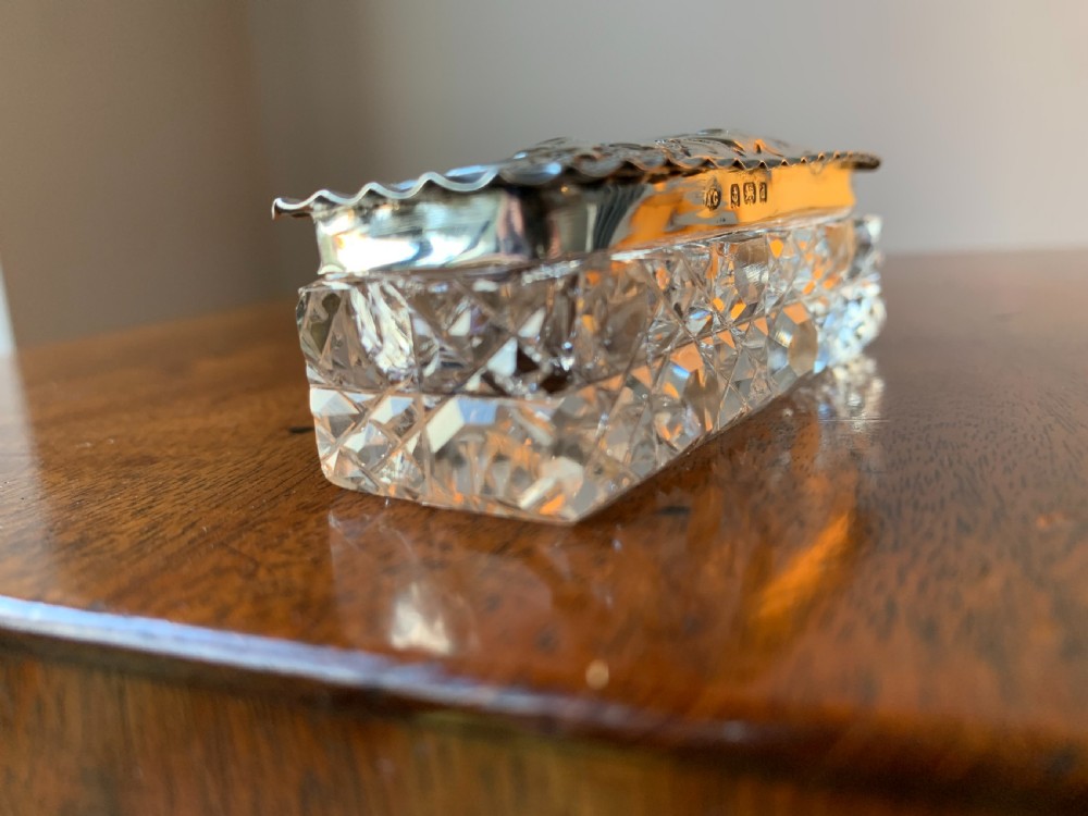 Edwardian cut crystal and silver pin box - Birmingham, 1903 View VIII