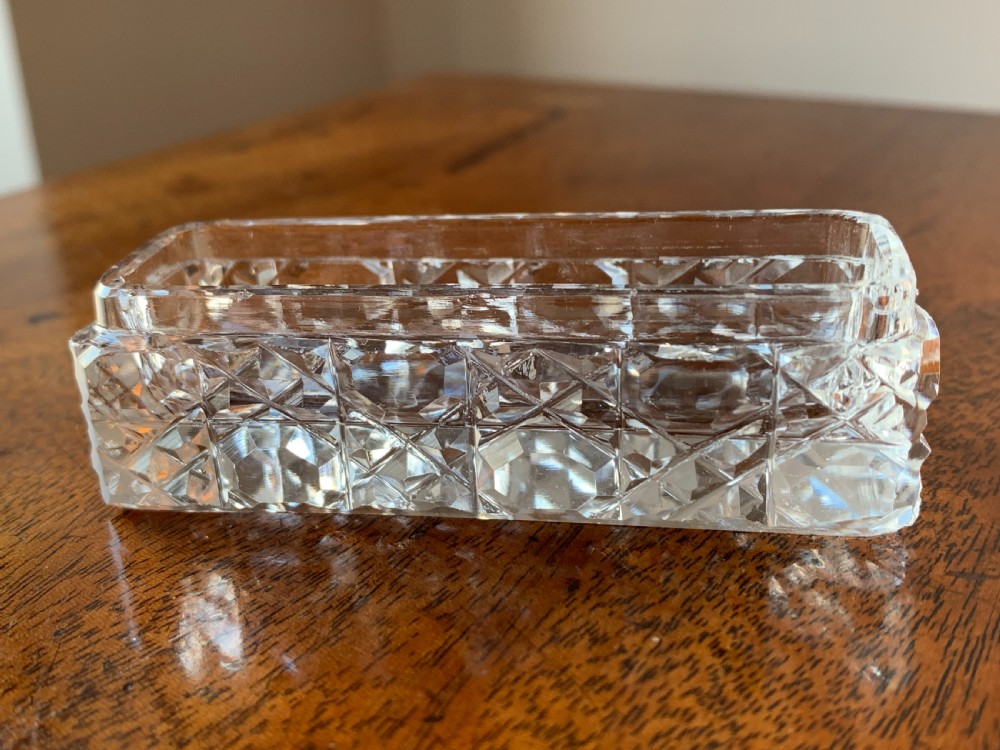 Edwardian cut crystal and silver pin box - Birmingham, 1903 View XIII