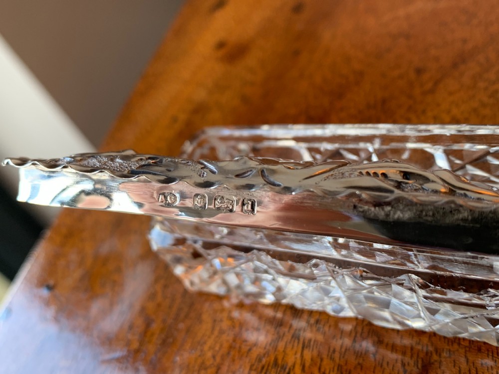 Edwardian cut crystal and silver pin box - Birmingham, 1903 View XVI