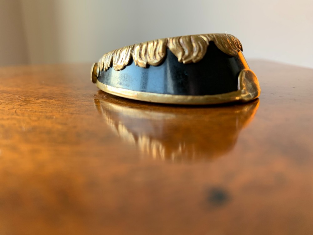 Victorian brass and black enamel horses hoof vesta case View XIII
